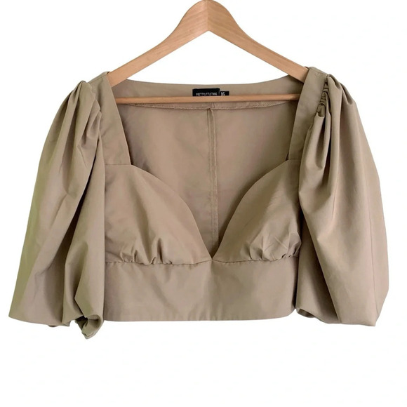 PrettyLittleThing Puff Sleeve Crop Top - Picture 4 of 7